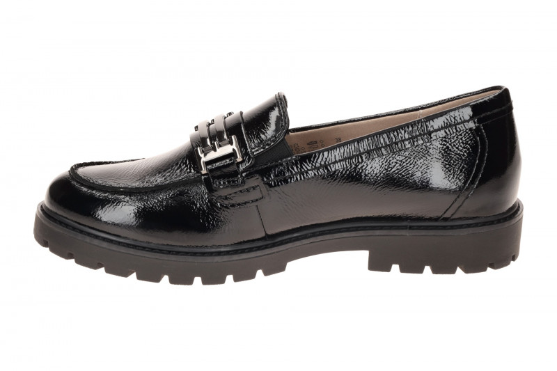 Caprice Schuhe Slipper schwarz Loafer Lack 24702