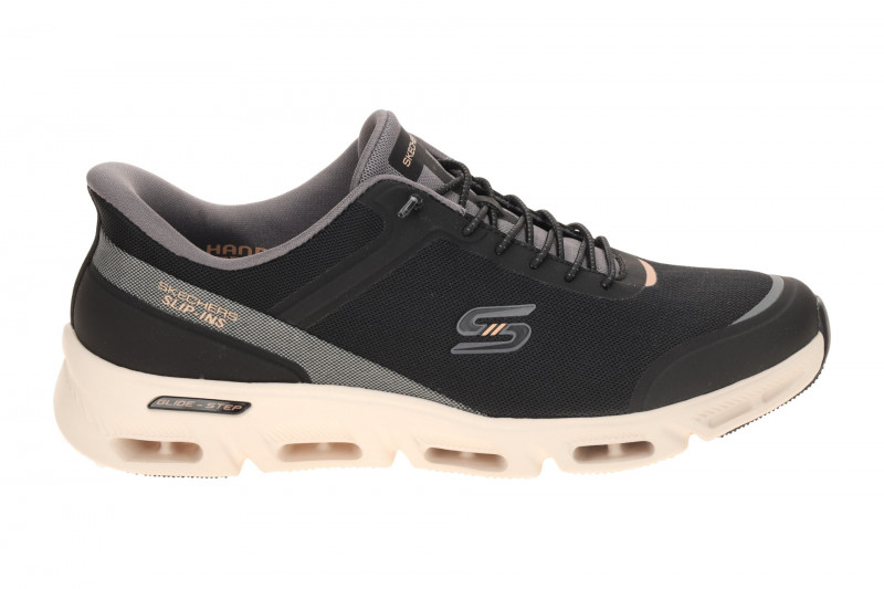 Skechers Glide Step Schuhe schwarz beige Damen SLIP INS 104616