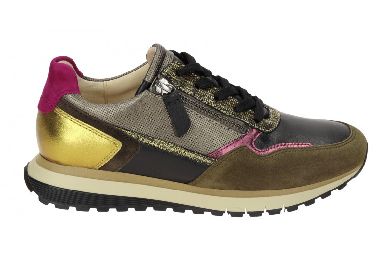 Gabor comfort Sneaker schwarz grün gold metallic H-Weite 76.378.63