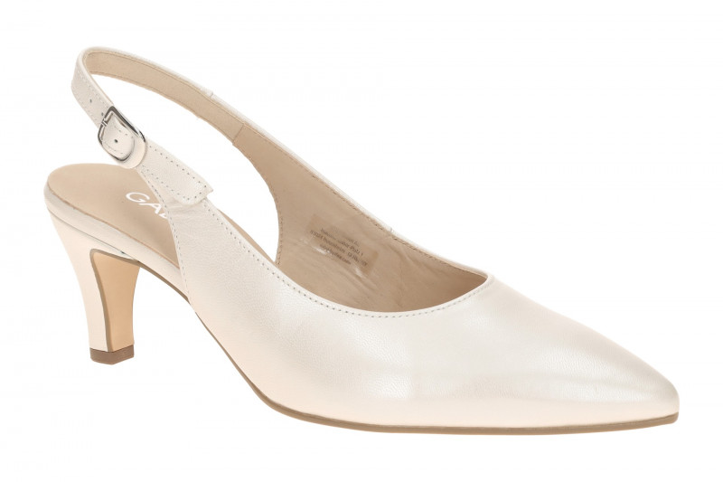 Gabor Sling Pumps weiß offwhite Seidenmatt 81.590.61