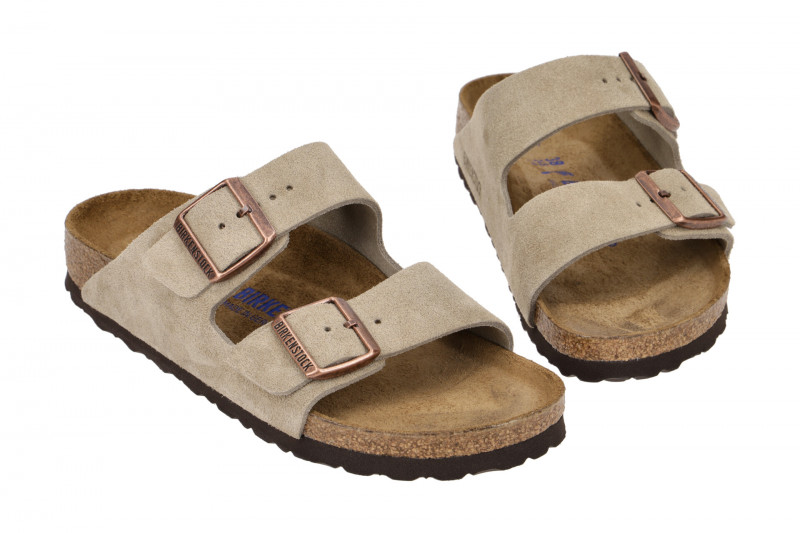 Birkenstock Arizona BS Pantolette taupe grau SCHMAL Weichbettung 951303
