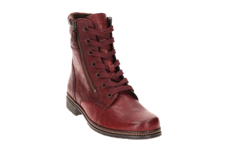 Gabor Fashion Stiefelette rot Glattleder Used Look 8023.02.004