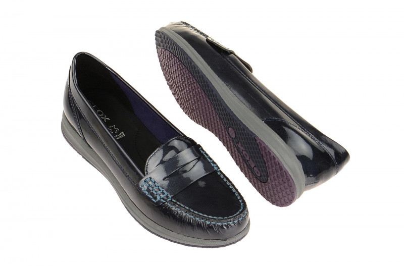 Geox Lack Mokassin Slipper blau AVERY