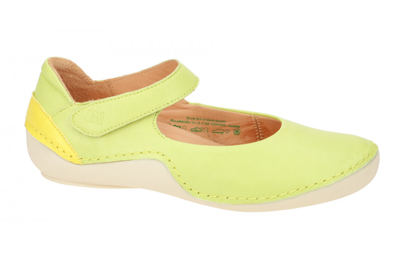 Think Kapsl Ballerina grün gelb Mary-Jane 416
