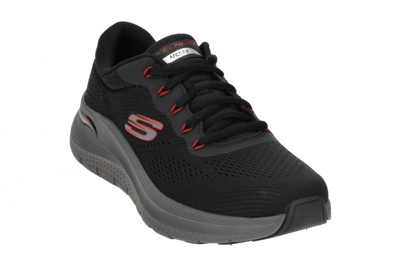 Skechers Arch Fit Herren Schuhe schwarz rot 232700