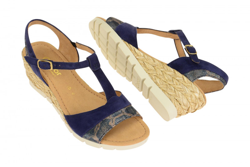 Gabor Tunis Sandale blau Keilabsatz