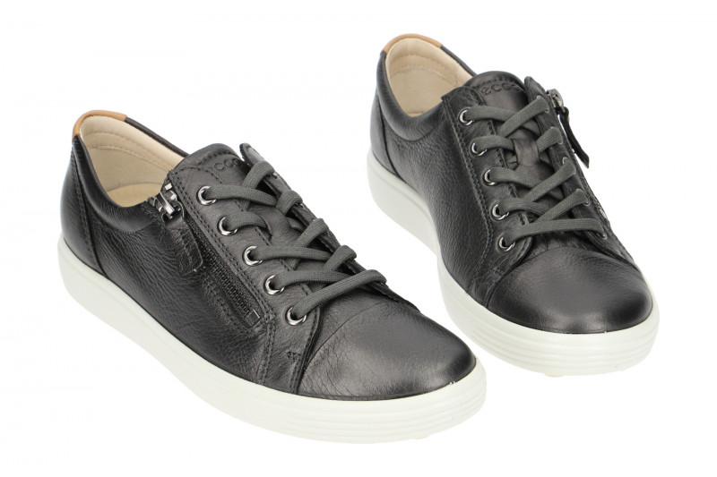 Ecco Soft 7 Damen Schuhe schwarz metallic