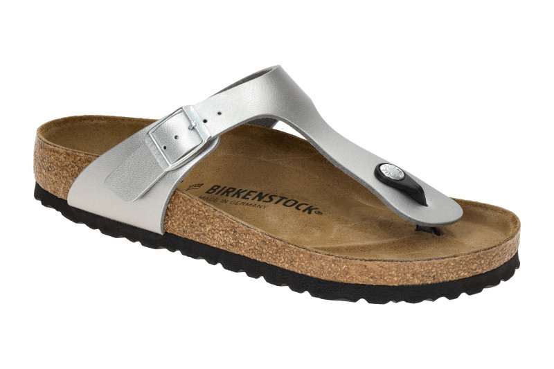 Birkenstock Gizeh Pantolette silber grau NORMAL-WEIT 43851