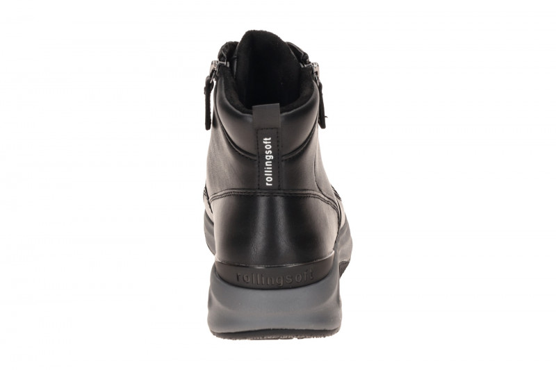 Gabor RollingSoft Mid-Sneakers Stiefel schwarz Glattleder 0803.03.004