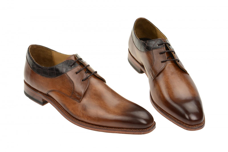 Gordon & Bros Schuhe Milan braun croco Rahmengenäht 5103