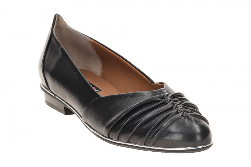 Everybody Bijou Ballerina Schuhe schwarz gerafft silber Rahmen