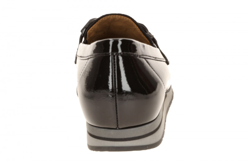 Gabor Schuhe Slipper schwarz Lack Velour Mokassin 4004.01
