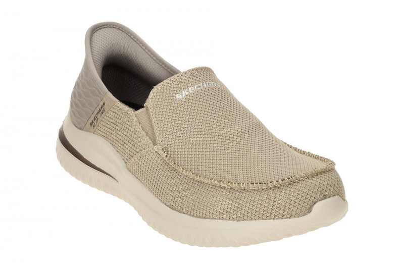 Skechers Delson 3 Schuhe beige taupe SLIP-INS 210604