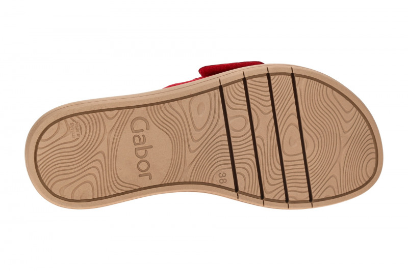 Gabor Plateau Pantolette rubin rot Velour 63.751.15