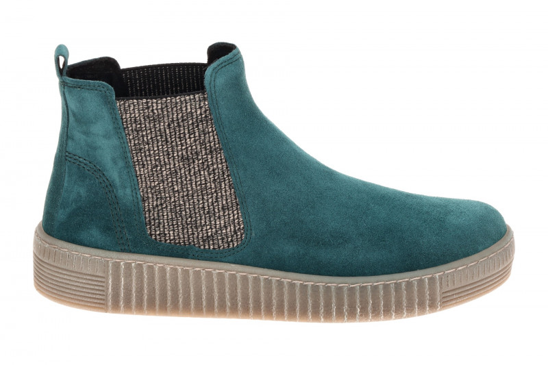 Gabor Stiefelette Chelsea-Boots hellblau Velour 8013.02.007