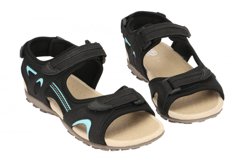 Geox Strel Damen Sandale schwarz blau D9225B