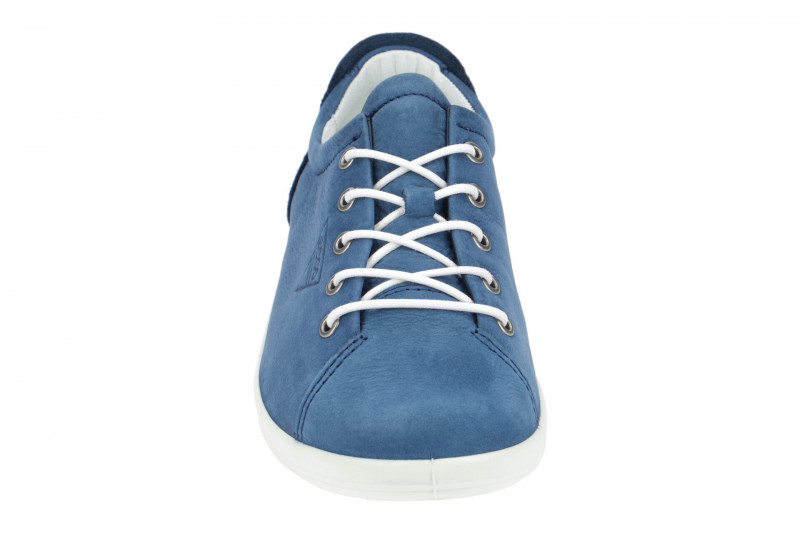 Ecco Soft 2 Schuhe blau weiß Damen Sneakers