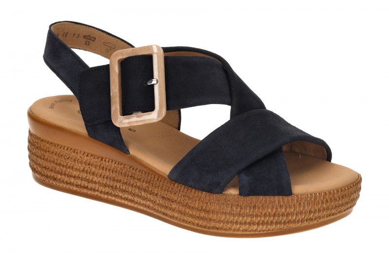 Gabor Plateau Sandale blau atlantik Samt 64.572.16