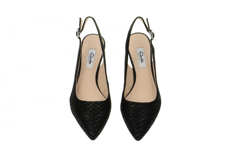 Clarks Sling Pumps schwarz snake Aquifer Belle