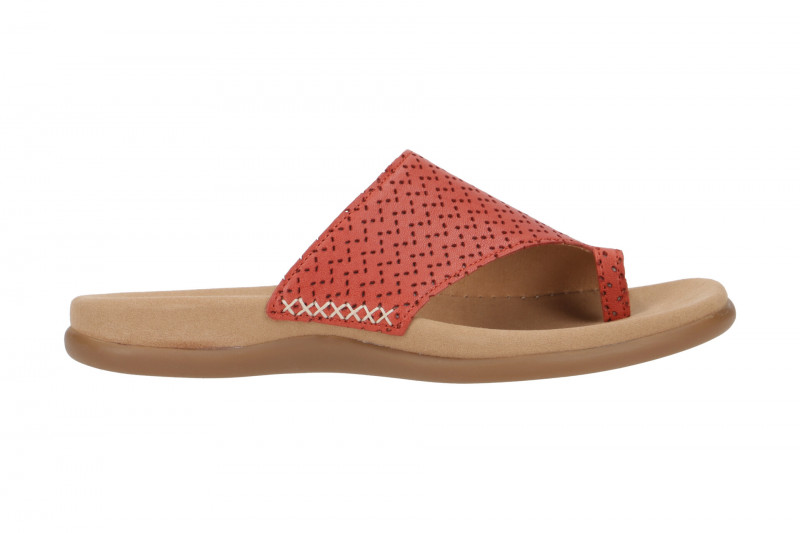 Gabor Zehentrenner Pantolette rot Nappa Stamp