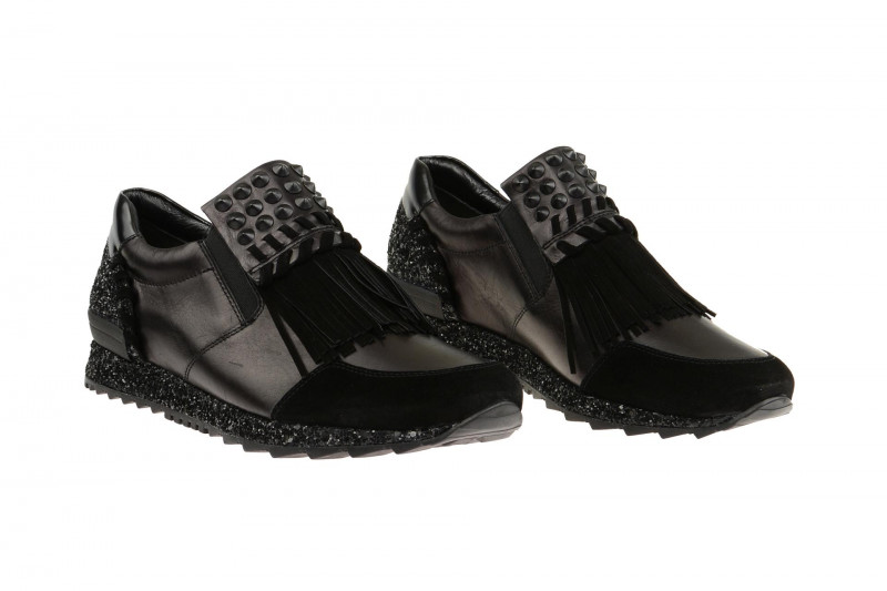 K+S Runner Slipper Schuhe schwarz Glitter