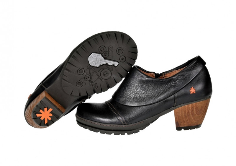 art Schuhe Oslo in gaucho schwarz Slipper mit Lederfutter 0501