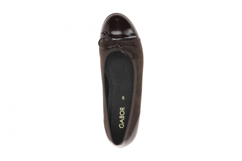 Gabor Ballerina braun mocca Lack Velour 3007