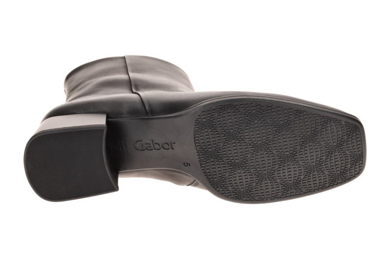 Gabor Stiefelette schwarz matt Karree 8067.01.001