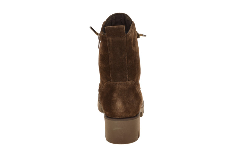 Gabor Stiefelette braun Velour Strass-Senkel 8018.02.008
