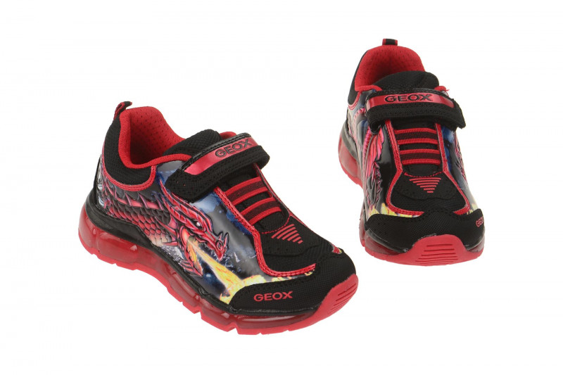 Geox Android Schuhe rot Drachen Blinker J6444A