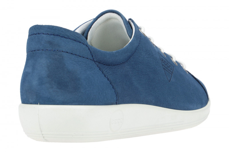 Ecco Soft 2 Schuhe blau weiß Damen Sneakers
