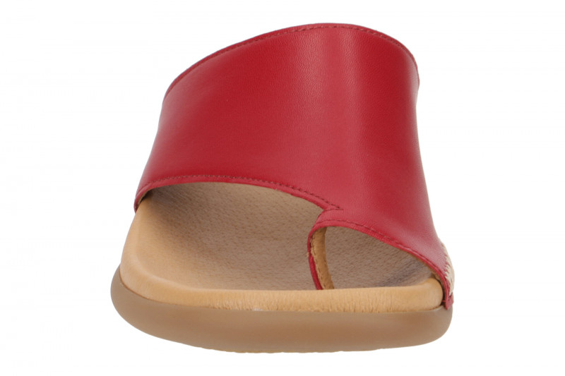 Gabor Zehentrenner Pantolette rot Nappa Lederfußbett