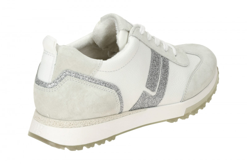 Paul Green Sneaker Schuhe weiß grau Glitzer 5392