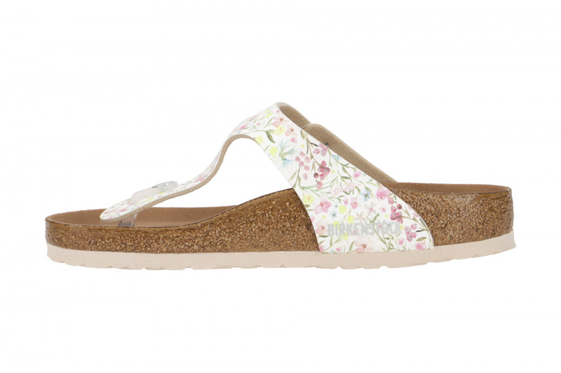 Birkenstock Gizeh BS Pantolette weiß Blumen 1018466