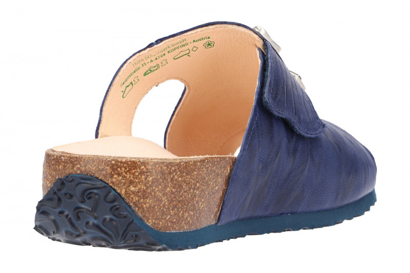 Think Mizzi Pantolette indigo blau Klett
