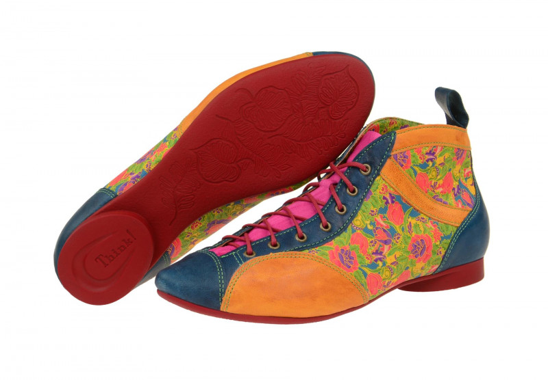 Think Guad Stiefelette bunt Blumen Muster 0-80288-99