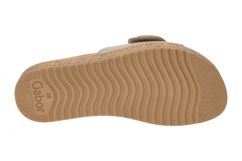 Gabor Plateau Pantolette puder grau gold metallic 63.760.62