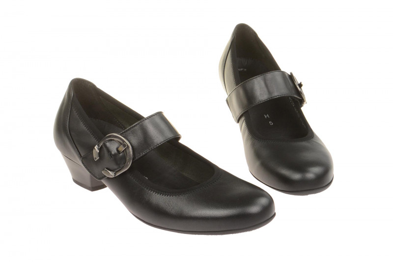 Gabor comfort Riemchen Pumps schwarz H-Weite