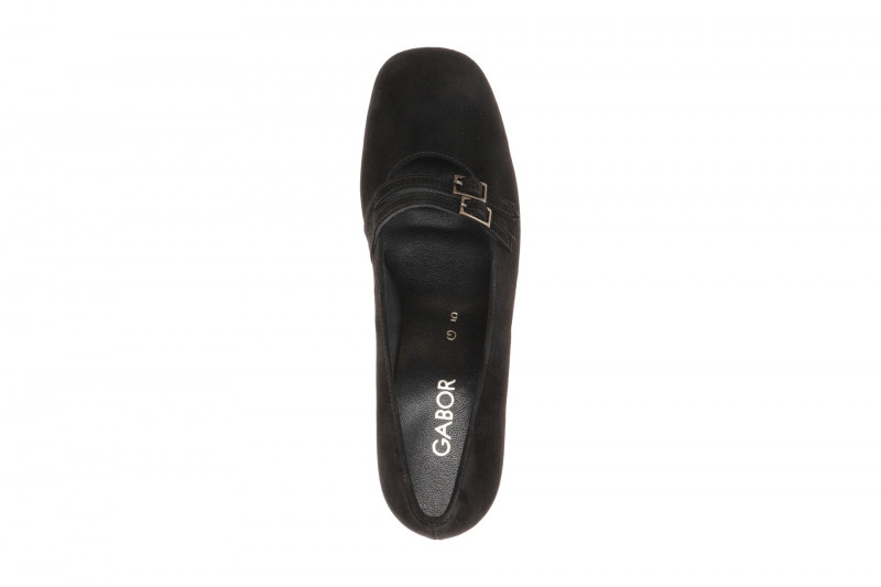 Gabor Schuhe Pumps schwarz Samt Spangen 3022.02.001