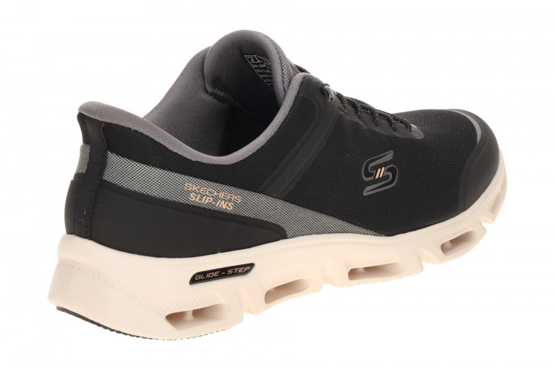 Skechers Glide Step Schuhe schwarz beige Damen SLIP INS 104616