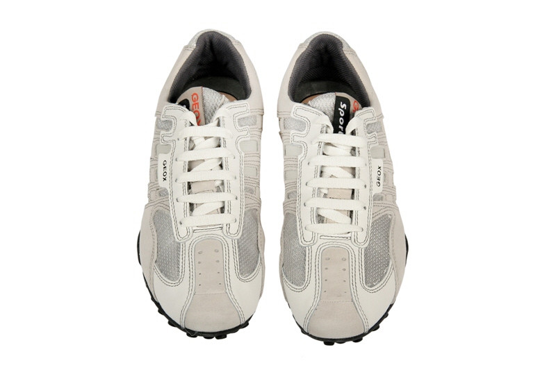Geox Respira Schuhe Snake M weiß grau Sneaker