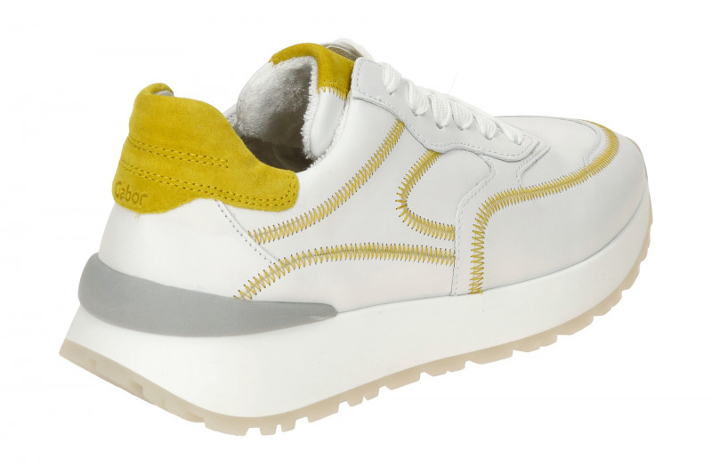 Gabor Schuhe Sneakers weiß gelb Ziernaht 63.491.23