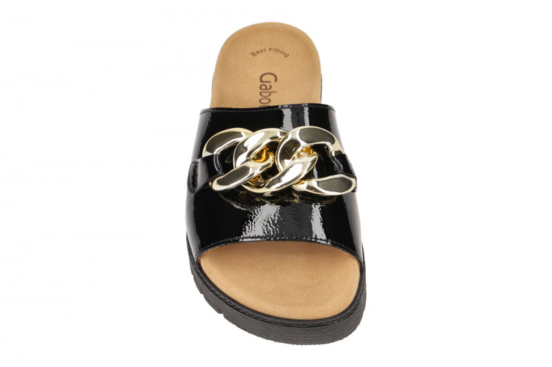 Gabor Glamour Pantolette schwarz Lack 83.743.97