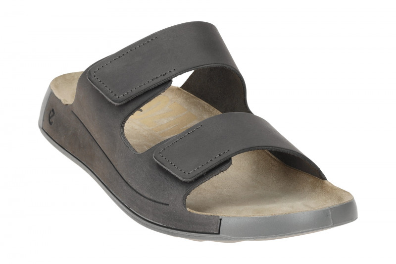 Ecco Cozmo Herren Pantolette grau steel Klett 500904