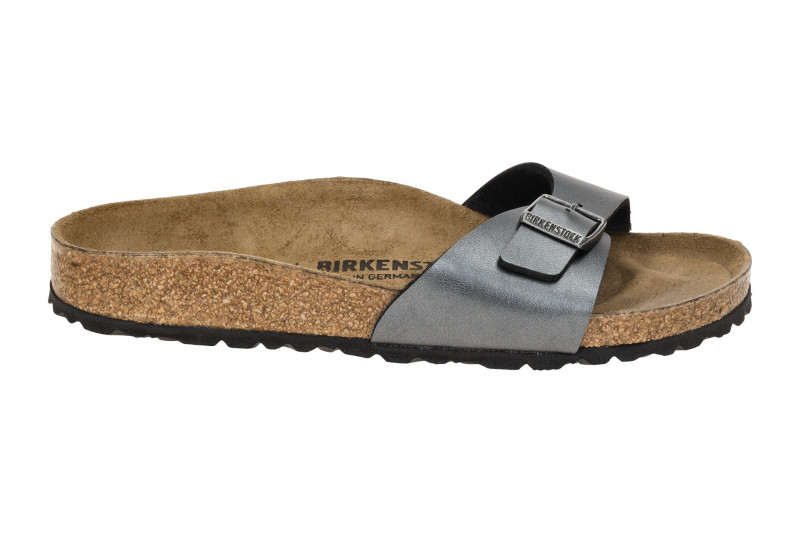 Birkenstock Madrid BS Pantolette schwarz grau metallic SCHMAL 1021532