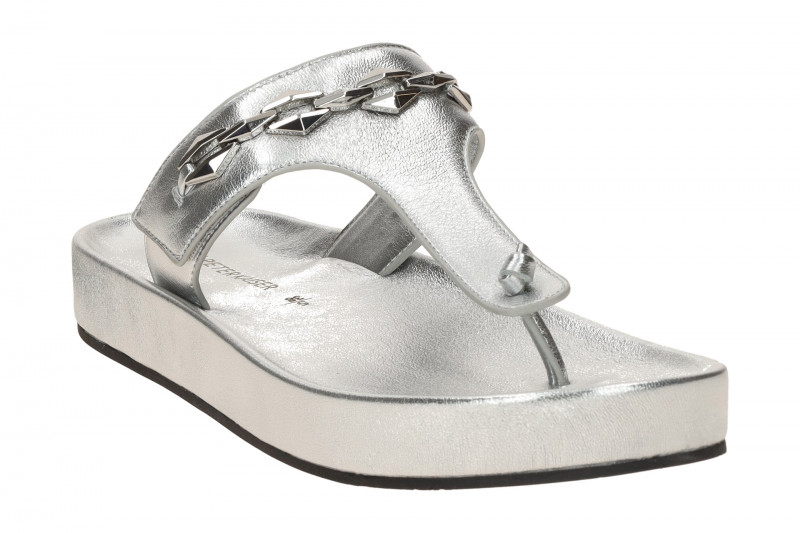 Peter Kaiser Zehentrenner Plateau Pantolette silber metallic 77105
