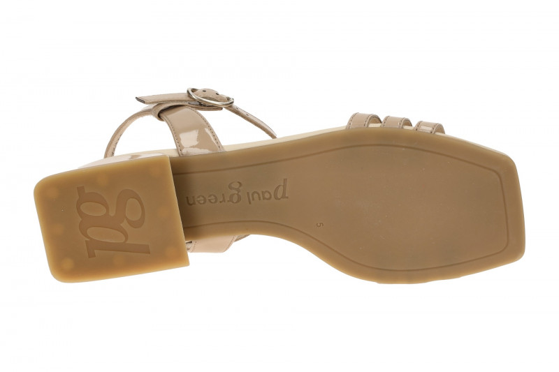 Paul Green T-Steg Sandalette taupe braun Lack 6150