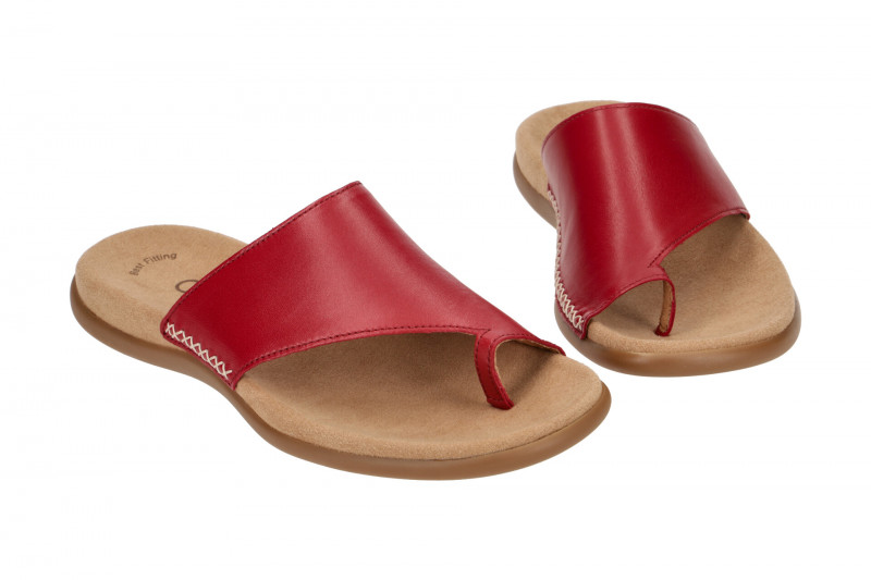 Gabor Pantolette rot Nappa Zehentrenner