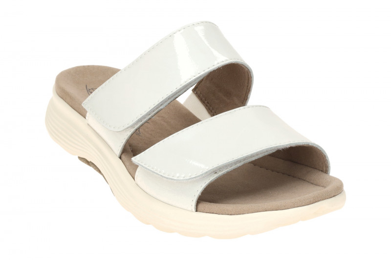 Gabor RollingSoft Pantolette weiß offwhite Lack 66.811.90