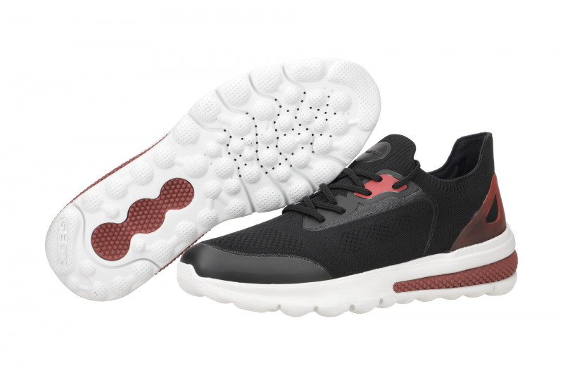 Geox Spherica Actif Schuhe Slipper schwarz rot U35BAA